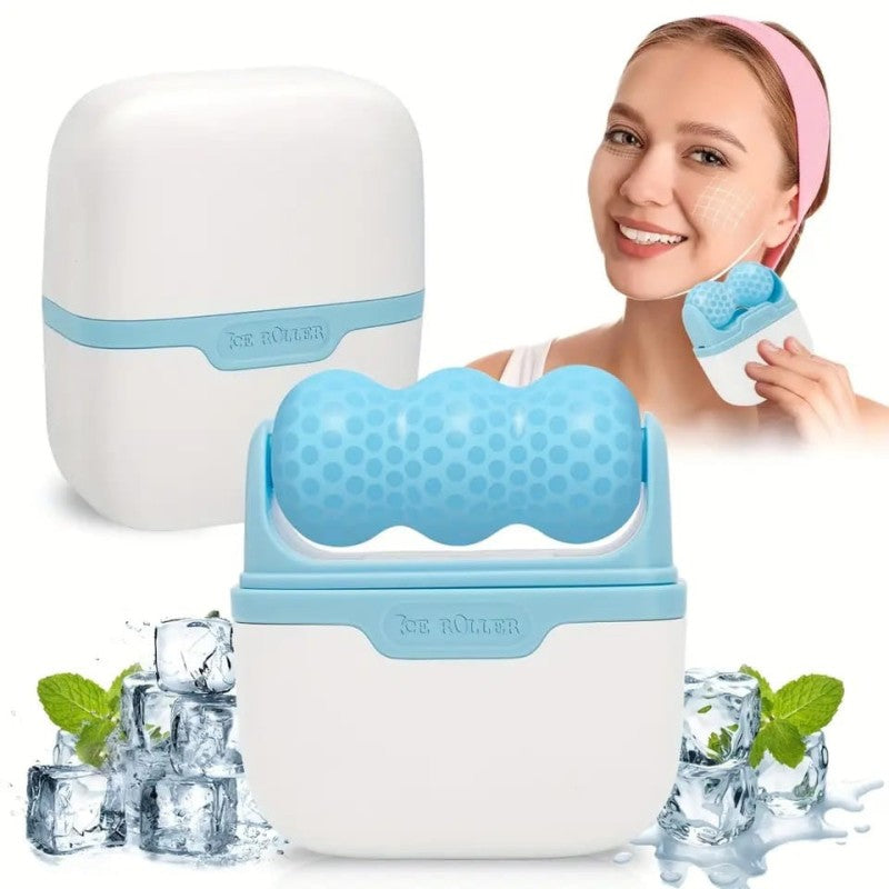 2 in 1 Facial Ice Roller for Face & Body Massager Double Head Facial Ice Roller for Puffy Eyes, Reduce Wrinkles