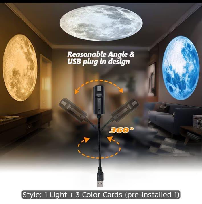 USB projection atmosphere lamp with creative patterns for photo shoots, Room Ambiance light, 3D Night light, strray sky mood light, with 10 replaceable projection discs, A perfect Essential Gift