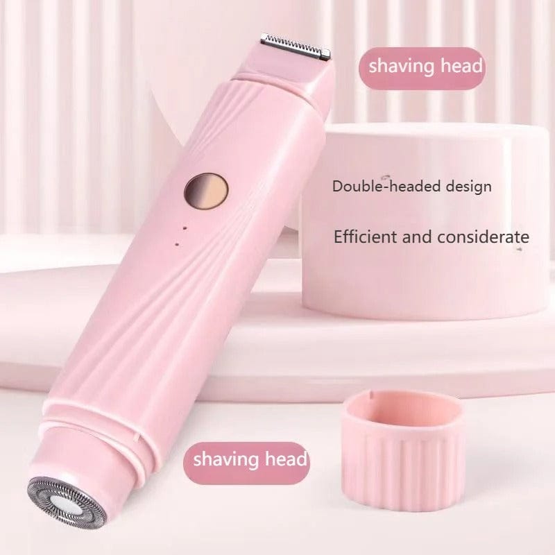 Double Head Electric Shaver for Women, 2 in 1 Electric Razor Women, Intimate Shaver Female Bikini Trimmer Waterproof Razor Painless Wet/Dry Epilator for Face Bikini Armpits Legs Arms Body