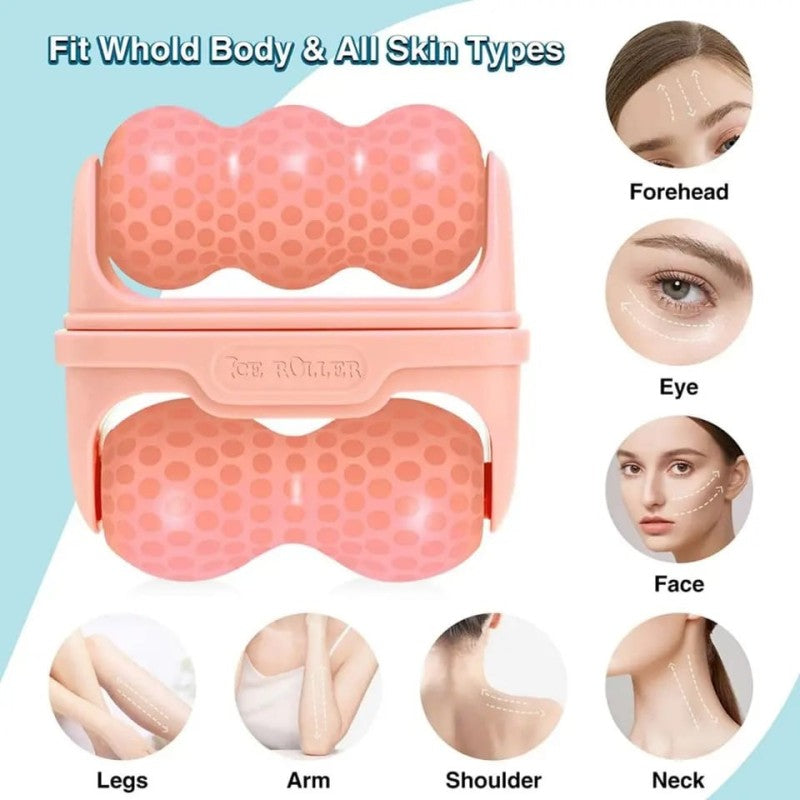 2 in 1 Facial Ice Roller for Face & Body Massager Double Head Facial