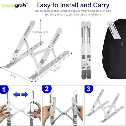 Laptop Stand Adjustable Computer Stand Ergonomic Portable Tablet Stand Foldable MacBook and All Model Laptops