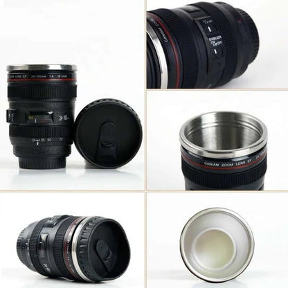 Premium Coffee Mug Tumbler Camera Lens Cup Thermal Thermos Water Bottle Stainless Steel With Cover Insulated Vacuum Flasks Travel Drinks