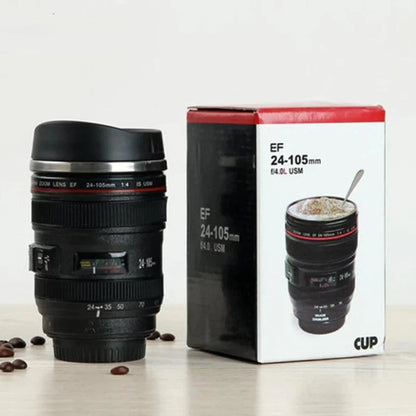 Premium Coffee Mug Tumbler Camera Lens Cup Thermal Thermos Water Bottle Stainless Steel With Cover Insulated Vacuum Flasks Travel Drinks