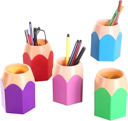 Pen Holder Pencil-Shaped Pen Holder Makeup Brush Storage Holder Desk Stationery Holder Suitable for Desk Finishing