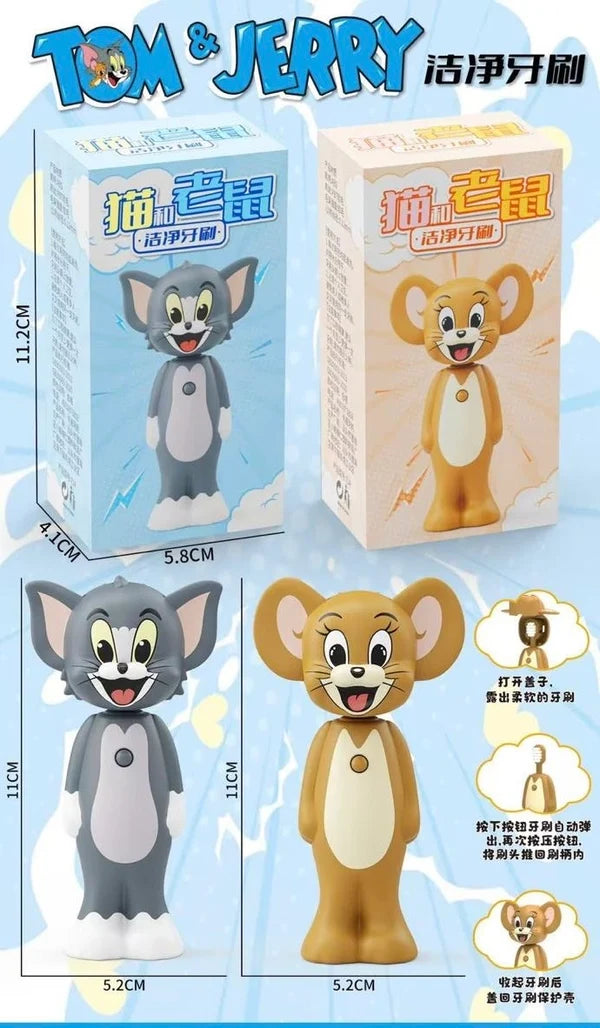 The cutest way to carry your brush,Tom And Jerry Expendable Toothbrush for kids