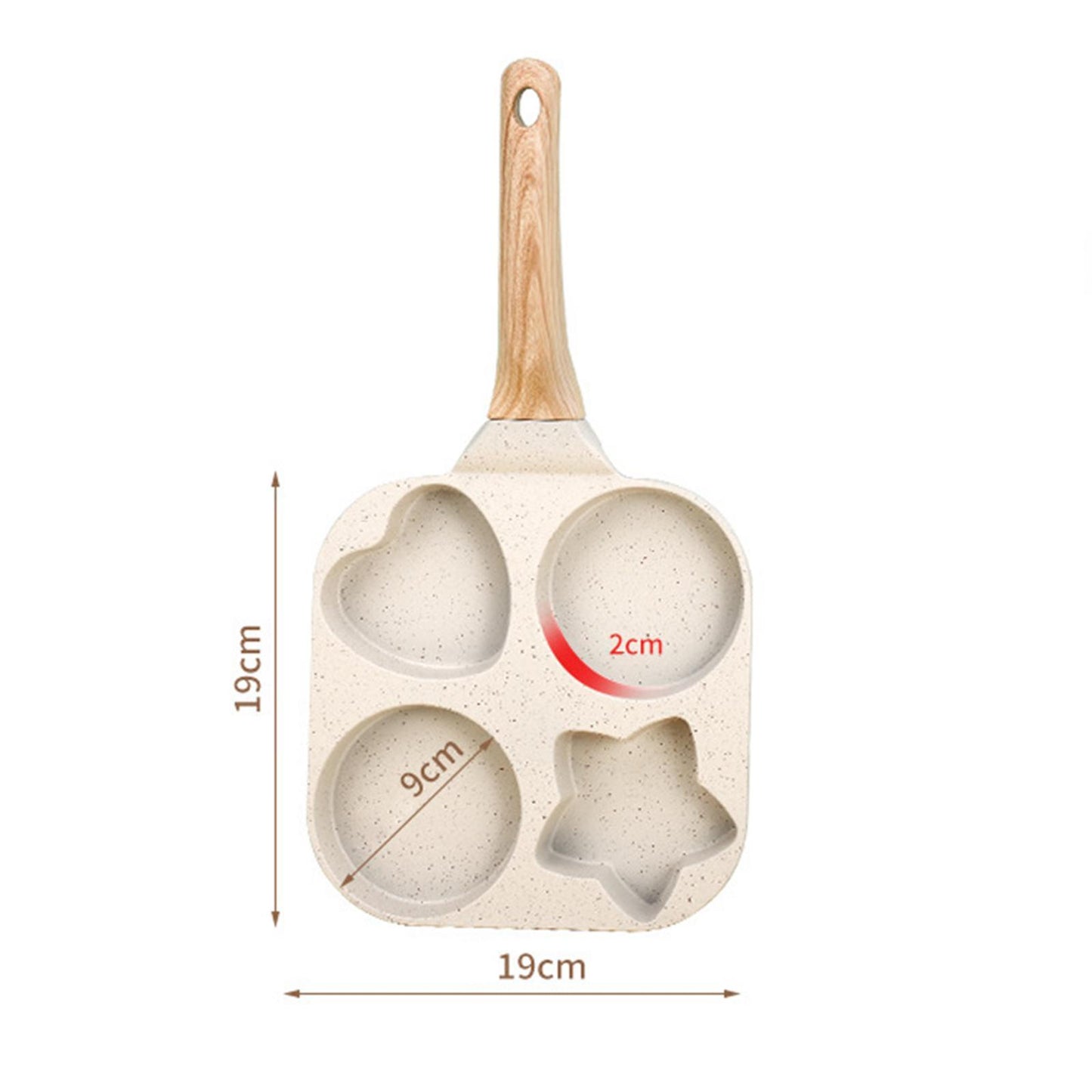 Divided Grill Frying Pan, Pancake Pan, Sectioned Pan, 4 Hole Omelette Pan,