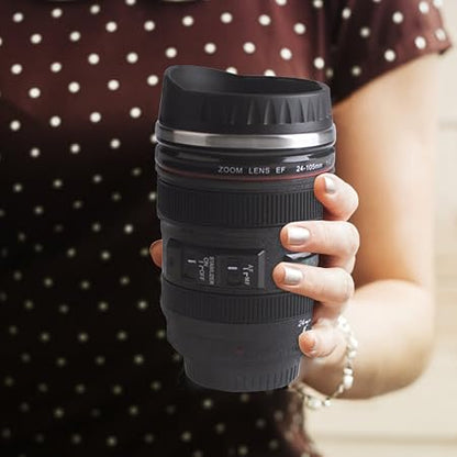 Premium Coffee Mug Tumbler Camera Lens Cup Thermal Thermos Water Bottle Stainless Steel With Cover Insulated Vacuum Flasks Travel Drinks