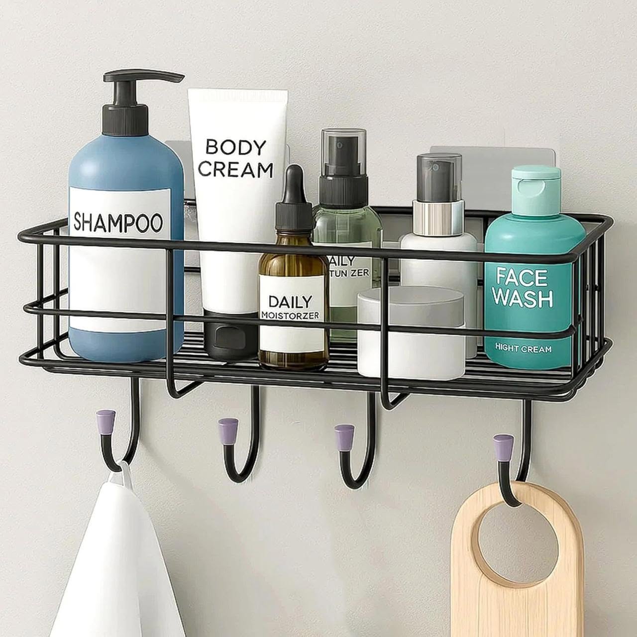 Rectangle Metal Stand with Hooks – Entryway Organizer