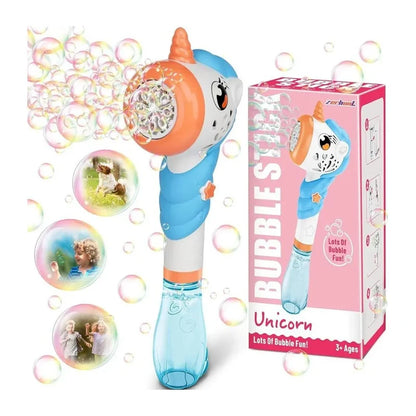 Automatic ,8 Holes Battery Operated Unicorn Colorful Bubble Stick