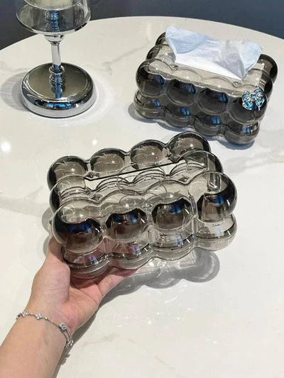 Luxe Transparent Marshmellow Tissue Holder ,Tissue Box, Abstract Design Tissue Holder, Desktop Tissue Organizer