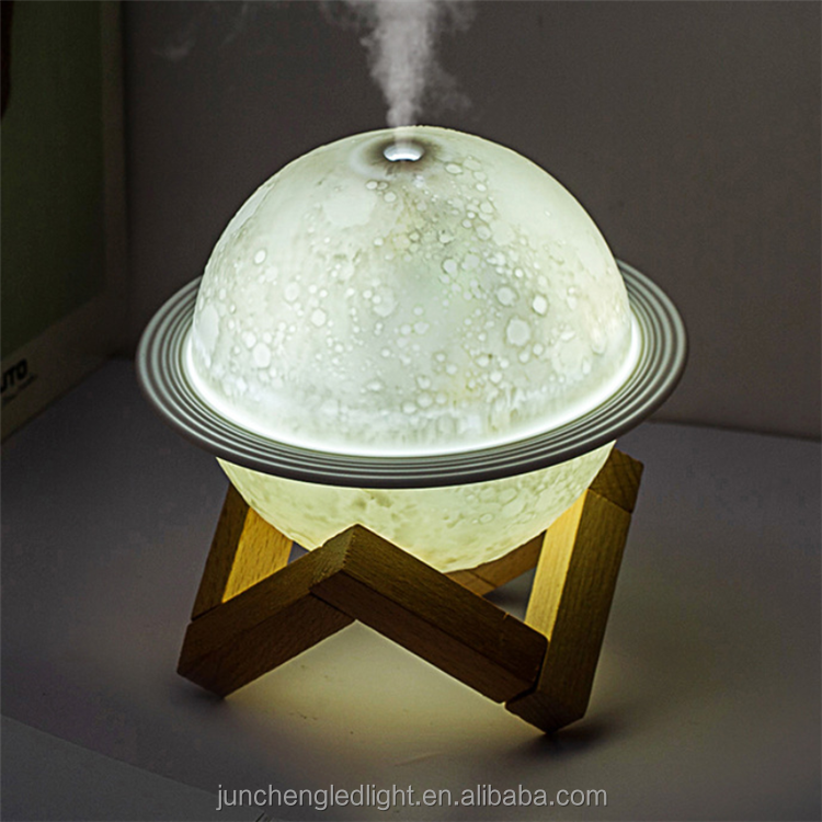 200ml LED Humidifier Car Mini Ultrasonic Planet Air Humidifier Aroma Moon Lamp Diffuser for Bedroom