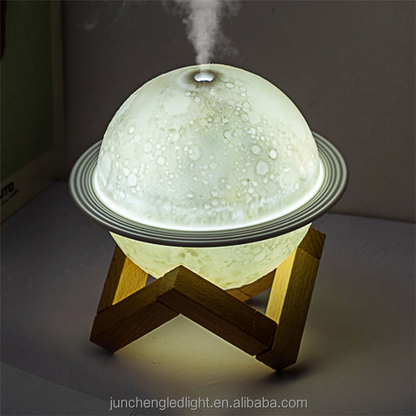 200ml LED Humidifier Car Mini Ultrasonic Planet Air Humidifier Aroma Moon Lamp Diffuser for Bedroom