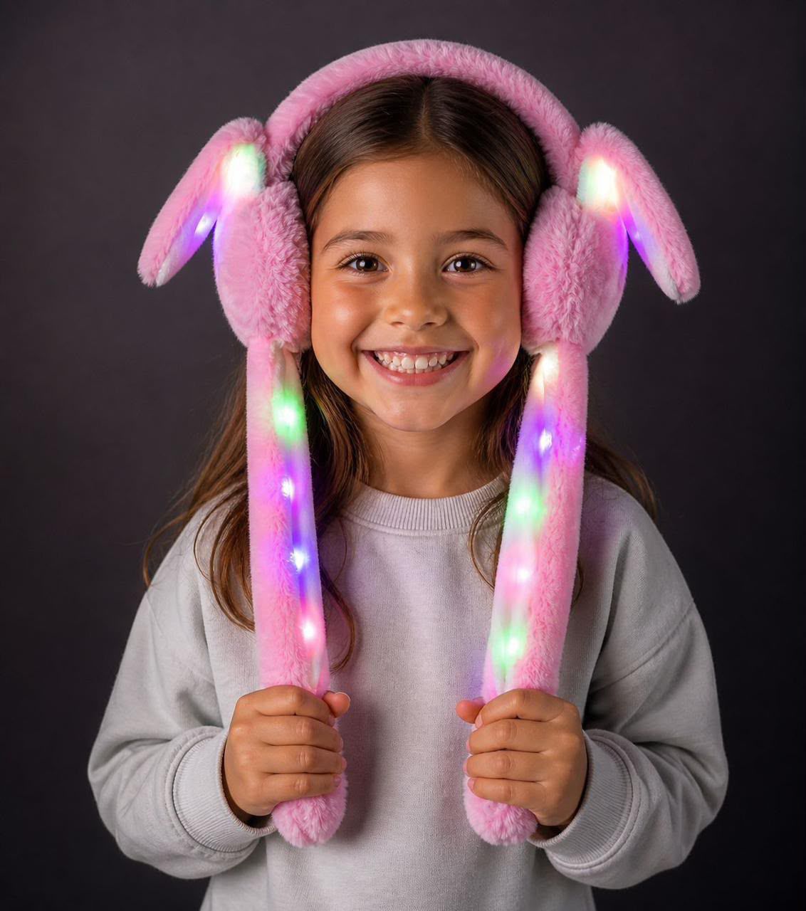 Kids Plush Bunny Earmuff – 1Pc | Cute Moving Ear Winter Earmuffs for Kids with Chu chu sound