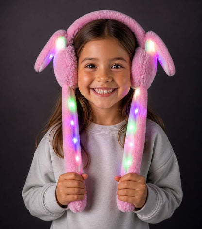 Kids Plush Bunny Earmuff – 1Pc | Cute Moving Ear Winter Earmuffs for Kids with Chu chu sound