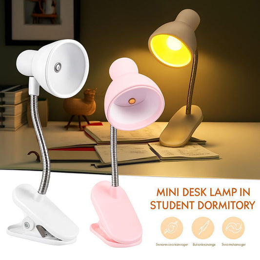 Mini Book Lamp, 360 Rotatable lamp With Clamp, Mini Clip On Study Desk Lamp, Flexible Bedside Table Lighting Lamp, Home Portable Book Clip Lamp