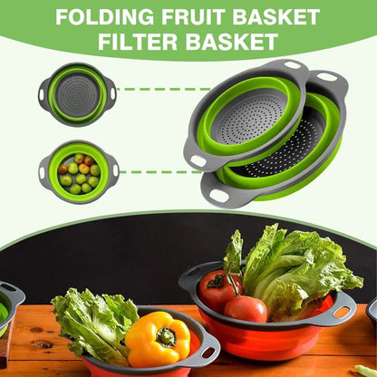 Foldable Drain Basket Plastic Fruit Basket Filter
