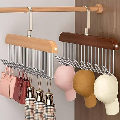 1 pc High Quality Wooden 8 Hook Clothes Hanger 360° Rotation