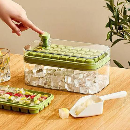 64 cubes double layer ice cube freezing and storage box