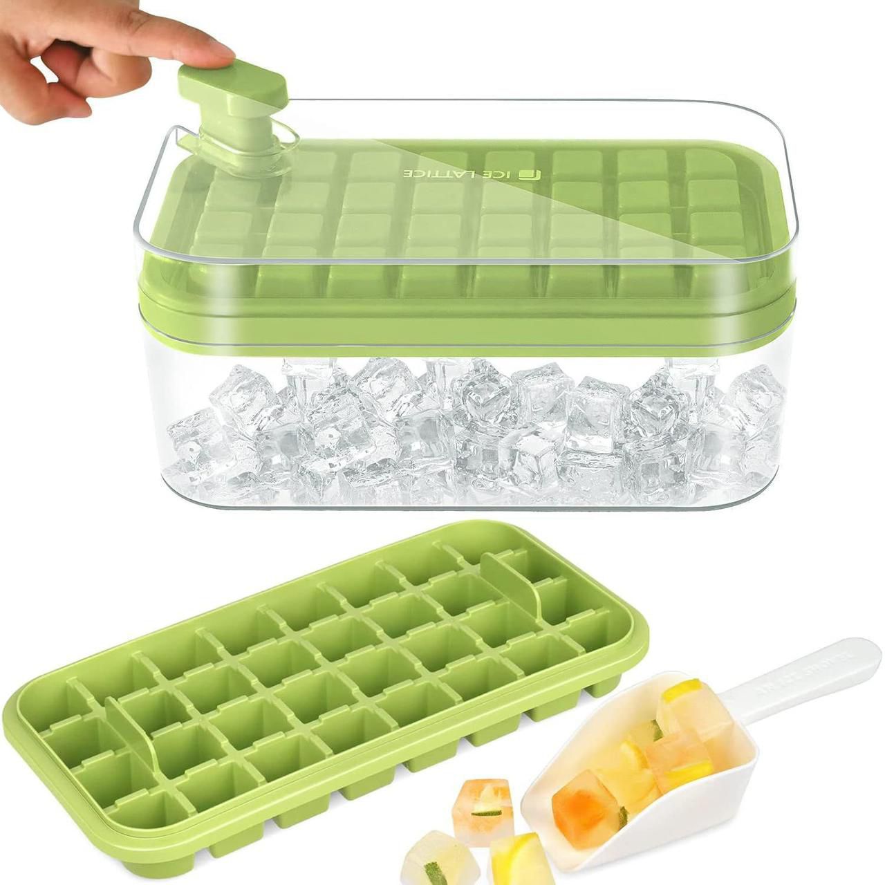 64 cubes double layer ice cube freezing and storage box