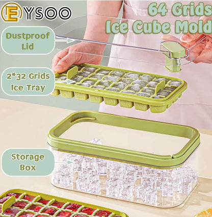 64 cubes double layer ice cube freezing and storage box