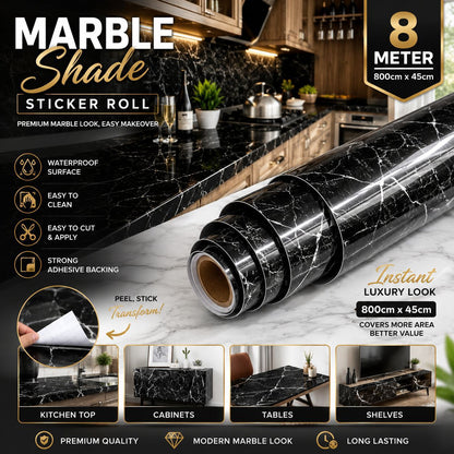 White Marble Shade 800cm by 45cm 🔥 8 Meter Big Size Sticker Roll