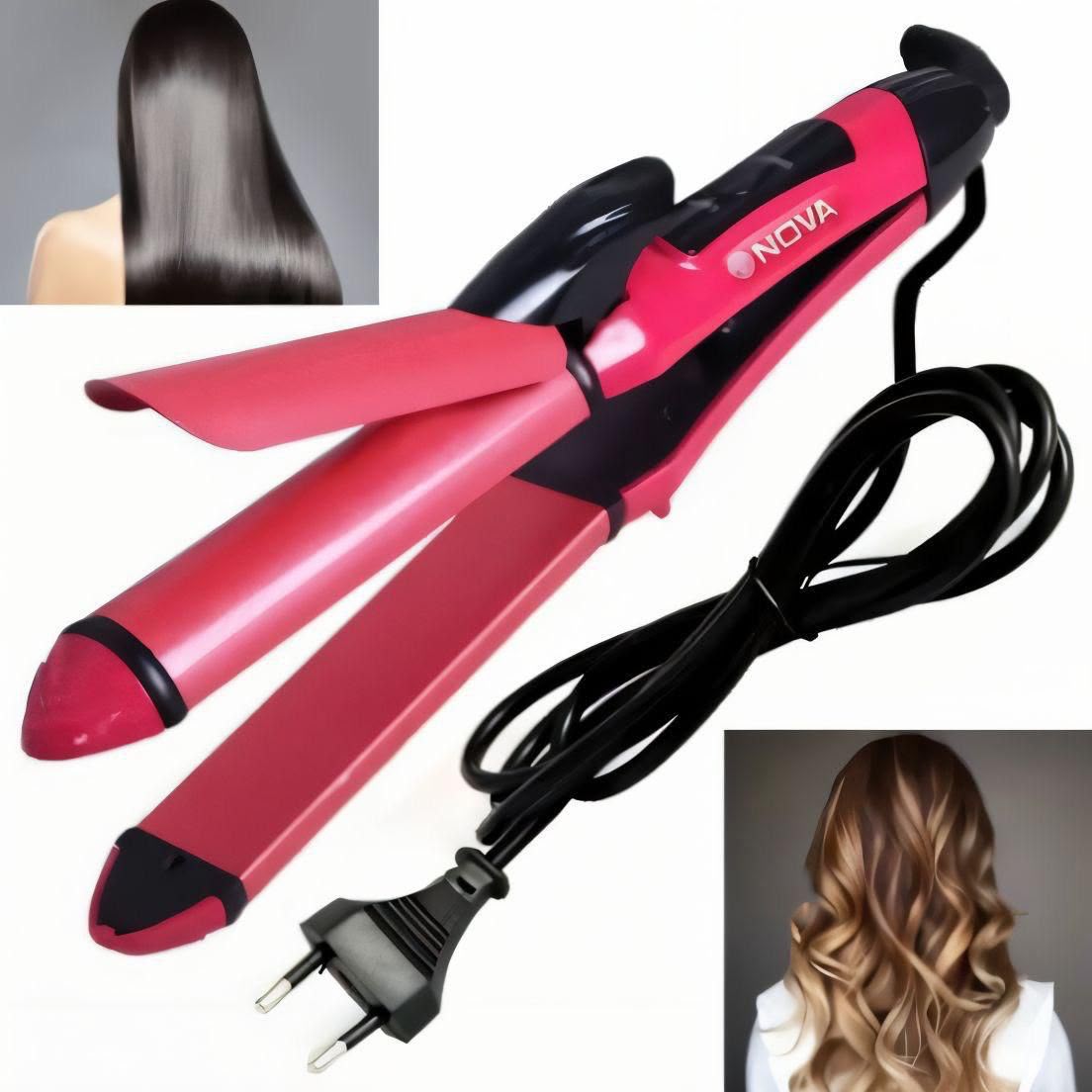 Nova 2 in 1 Hair Straightener Pink Black