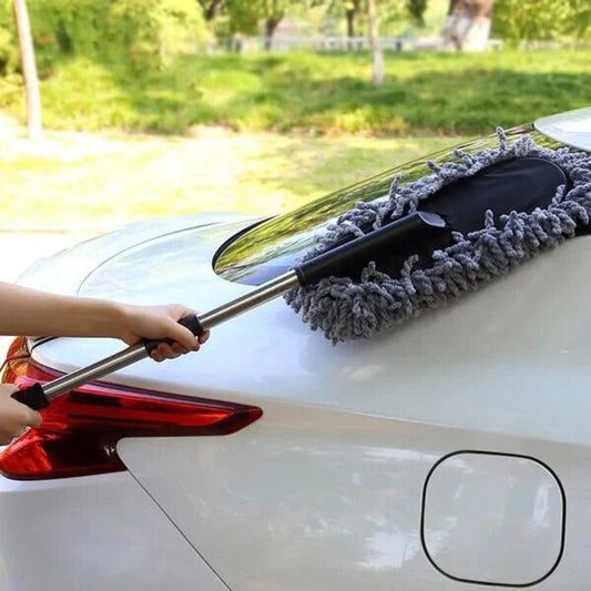Car Wash Cleaning Brush Duster Dust Wax Mop Microfiber Telescoping Dusting Tool
