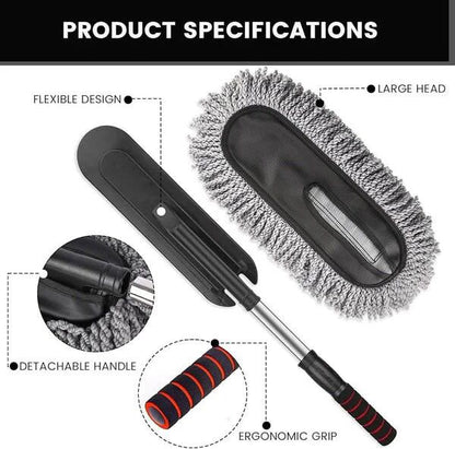 Car Wash Cleaning Brush Duster Dust Wax Mop Microfiber Telescoping Dusting Tool