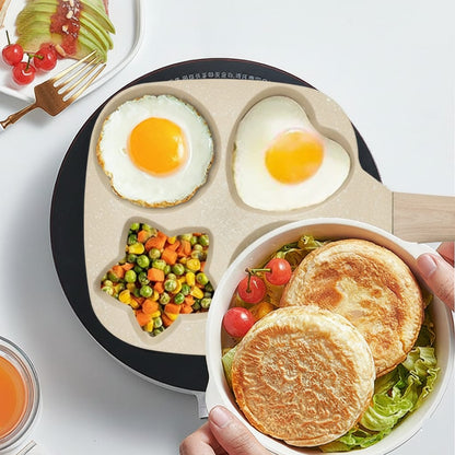Divided Grill Frying Pan, Pancake Pan, Sectioned Pan, 4 Hole Omelette Pan,