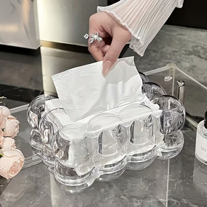 Luxe Transparent Marshmellow Tissue Holder ,Tissue Box, Abstract Design Tissue Holder, Desktop Tissue Organizer