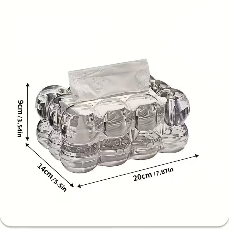 Luxe Transparent Marshmellow Tissue Holder ,Tissue Box, Abstract Design Tissue Holder, Desktop Tissue Organizer
