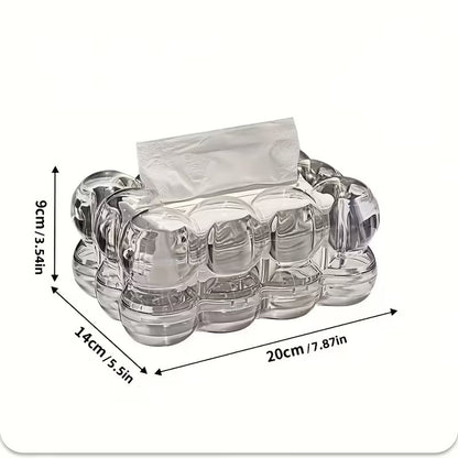 Luxe Transparent Marshmellow Tissue Holder ,Tissue Box, Abstract Design Tissue Holder, Desktop Tissue Organizer