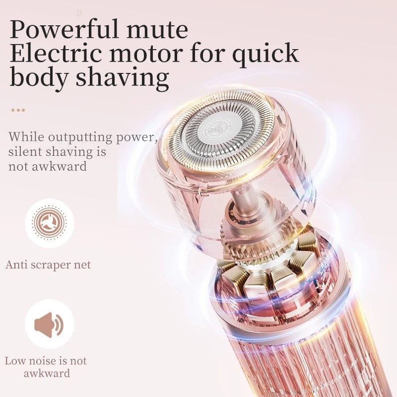 Double Head Electric Shaver for Women, 2 in 1 Electric Razor Women, Intimate Shaver Female Bikini Trimmer Waterproof Razor Painless Wet/Dry Epilator for Face Bikini Armpits Legs Arms Body