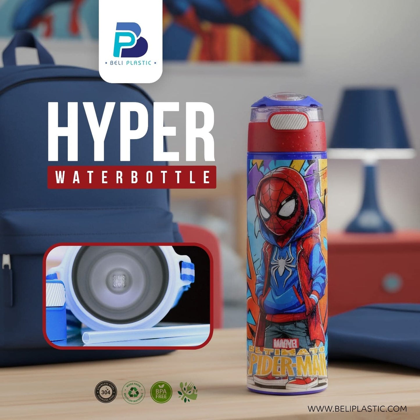 Hyper Kids Stainless Steel Insulated Water Bottle (650ML)