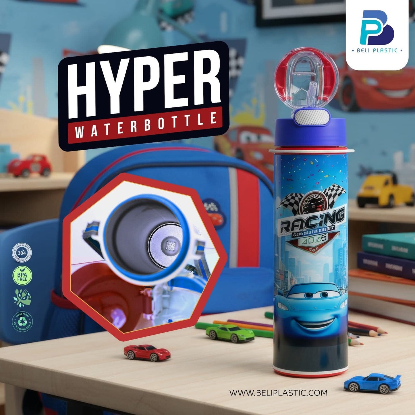 Hyper Kids Stainless Steel Insulated Water Bottle (650ML)