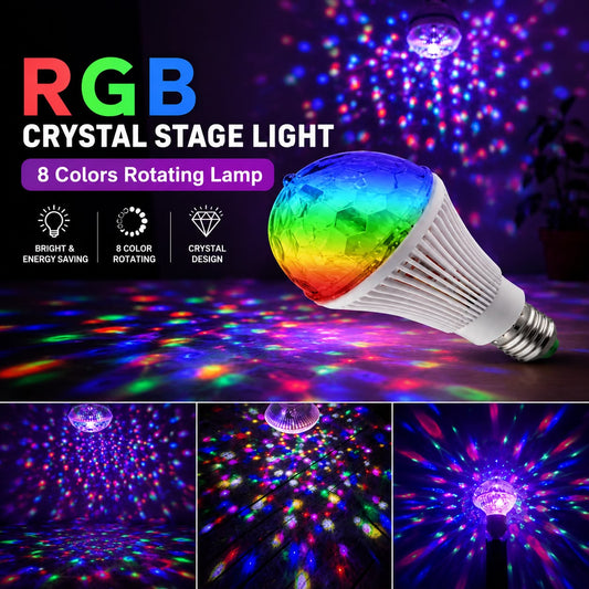 Colourful Magic Lamp, Magic Disco Ball Lamp With Holder, Colorful Rotating Magic Ball Light, Led Crystal Party Stage Light, Mini Rotatable Effect Bar DJ Light, Auto Rotating Lamp, Plug in Disco Ball Light Bulb for Home, Party Ambient light