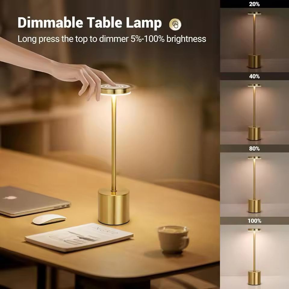 Modern Minimalist Small Brown LED Table Lamp Smart Home Office Book Room Bedroom Living Room Bedside Bar Hotel Desk Light
