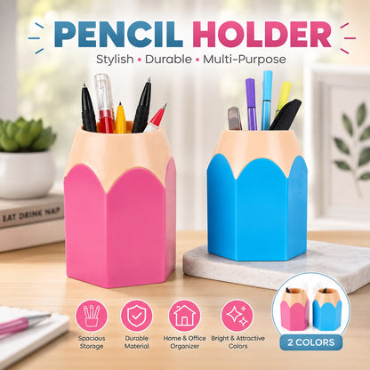 Pen Holder Pencil-Shaped Pen Holder Makeup Brush Storage Holder Desk Stationery Holder Suitable for Desk Finishing