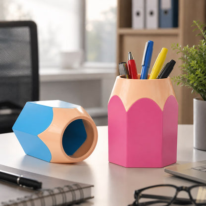 Pen Holder Pencil-Shaped Pen Holder Makeup Brush Storage Holder Desk Stationery Holder Suitable for Desk Finishing