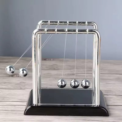 Sealive Newton's Cradle Large Heavy Duty Steel Balls with deep black Base  for Office Desk & home Decor, STEM Learning, Teachers & Science Lovers, with Steel Balls, Stable black Base, Tangle-Free Assembly (Best Stress Relief Educational Gift)