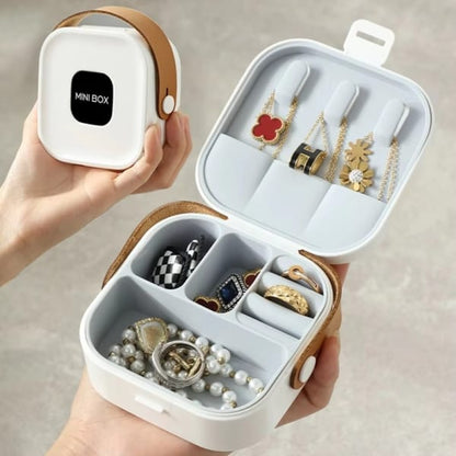 Mini Portable Cosmetic & Jewelry Organizer With Mirror