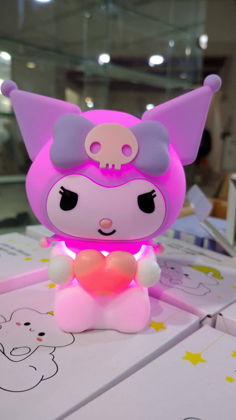 Cute Kuromi Squishy Silicone LED Night Light | USB Rechargeable Touch Control Lamp