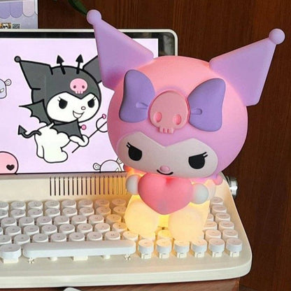 Cute Kuromi Squishy Silicone LED Night Light | USB Rechargeable Touch Control Lamp