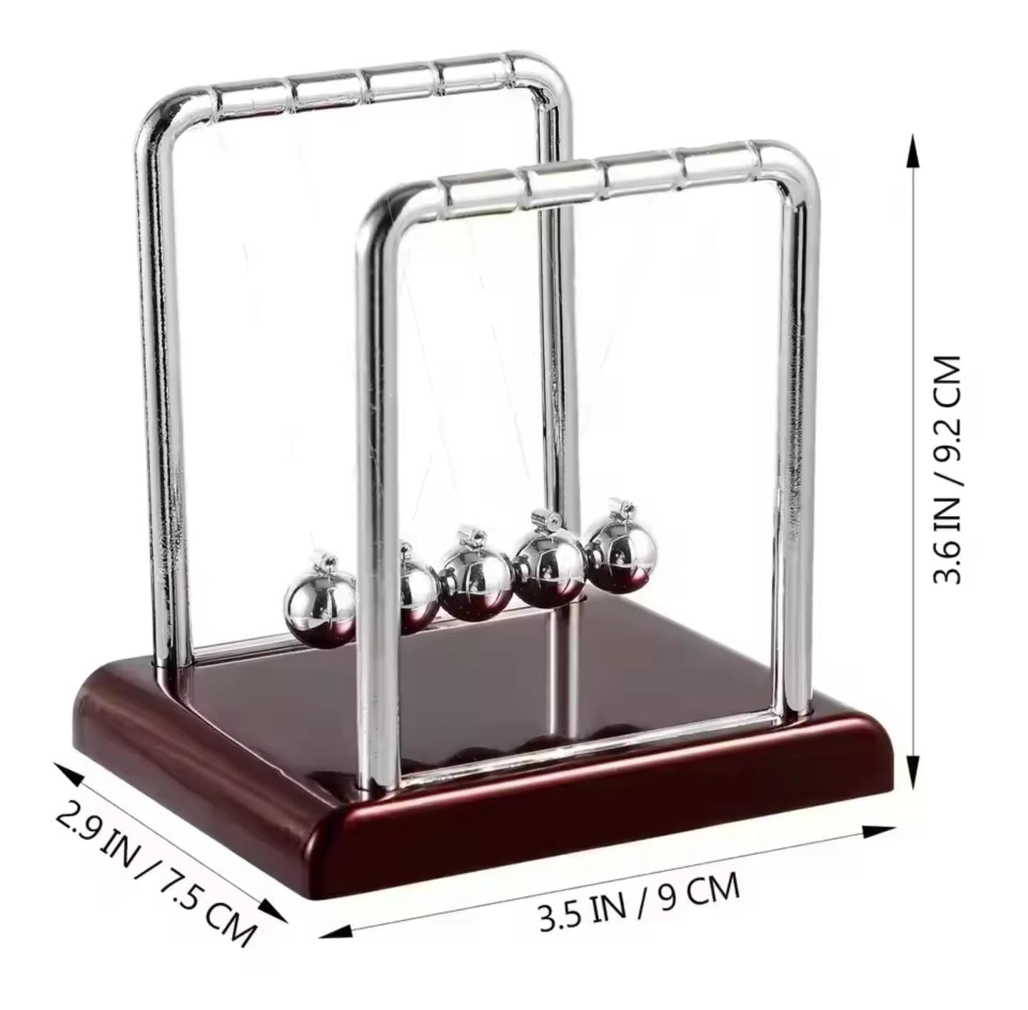 Sealive Newton's Cradle Large Heavy Duty Steel Balls with deep black Base  for Office Desk & home Decor, STEM Learning, Teachers & Science Lovers, with Steel Balls, Stable black Base, Tangle-Free Assembly (Best Stress Relief Educational Gift)