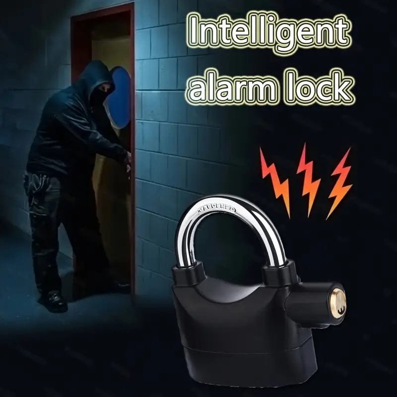 Rechargeable Alarm Padlock Anti-Theft Siren Security Lock for Outdoor Gates Storage Units Shops & Vehicles