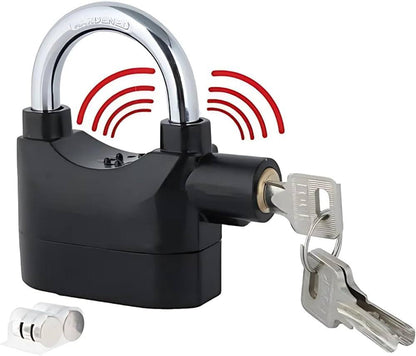 Rechargeable Alarm Padlock Anti-Theft Siren Security Lock for Outdoor Gates Storage Units Shops & Vehicles