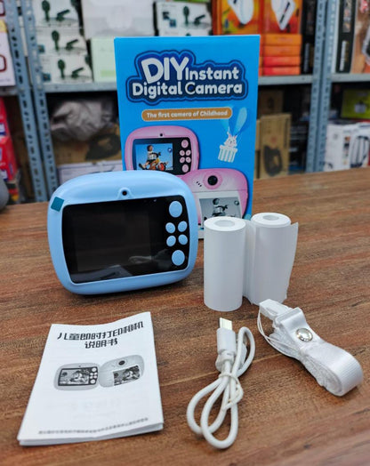 Kids Instant Print Camera – Portable Digital HD Photo & Video Camera for Kids, Built-in Games, Educational Learning Toy for Boys & Girls, Includes 2 Print Rolls, for Birthdays