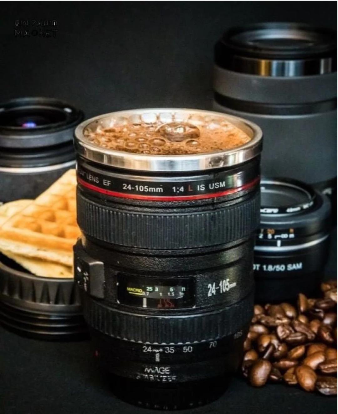 Premium Coffee Mug Tumbler Camera Lens Cup Thermal Thermos Water Bottle Stainless Steel With Cover Insulated Vacuum Flasks Travel Drinks