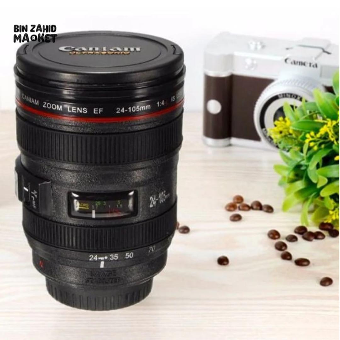Premium Coffee Mug Tumbler Camera Lens Cup Thermal Thermos Water Bottle Stainless Steel With Cover Insulated Vacuum Flasks Travel Drinks
