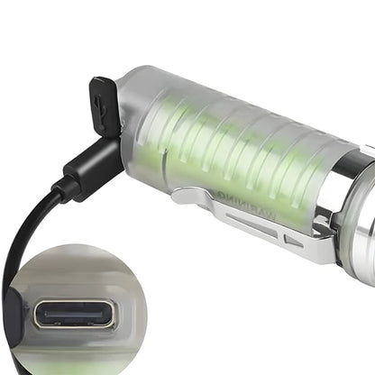 Multifunctional Zoomable Flashlight Torches LED Super Bright Rechargeable High Lumens Long Range Flash Light 8 Modes Tactical Flashlight with Fluorescent Shell, Portable Hand Torch for Emergencies, Camping, Hiking